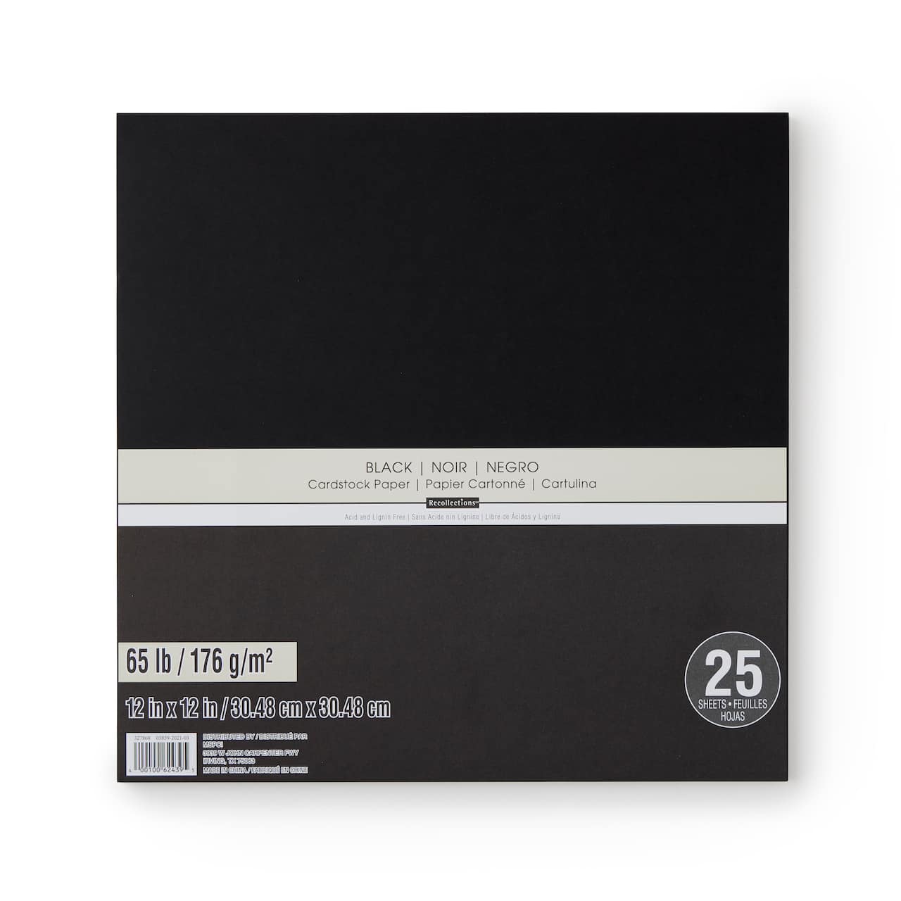 Black Cardstock Paper by Recollections®, 12" x 12"